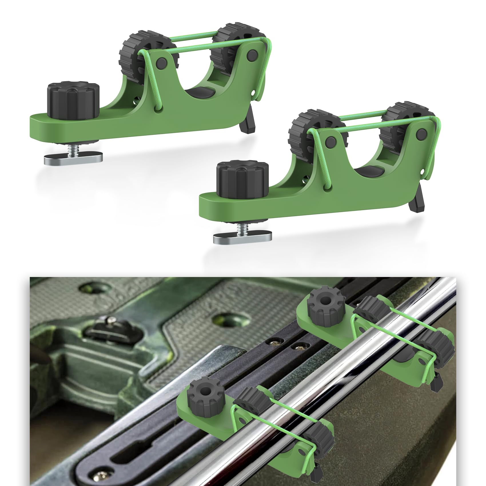 2 PCS Extend Kayak Paddle Holder Kayak Track Mount Accessories for Holding Standard Paddle, Kayak Oar Holder Kayak Rail Accessories for Fishing Kayak