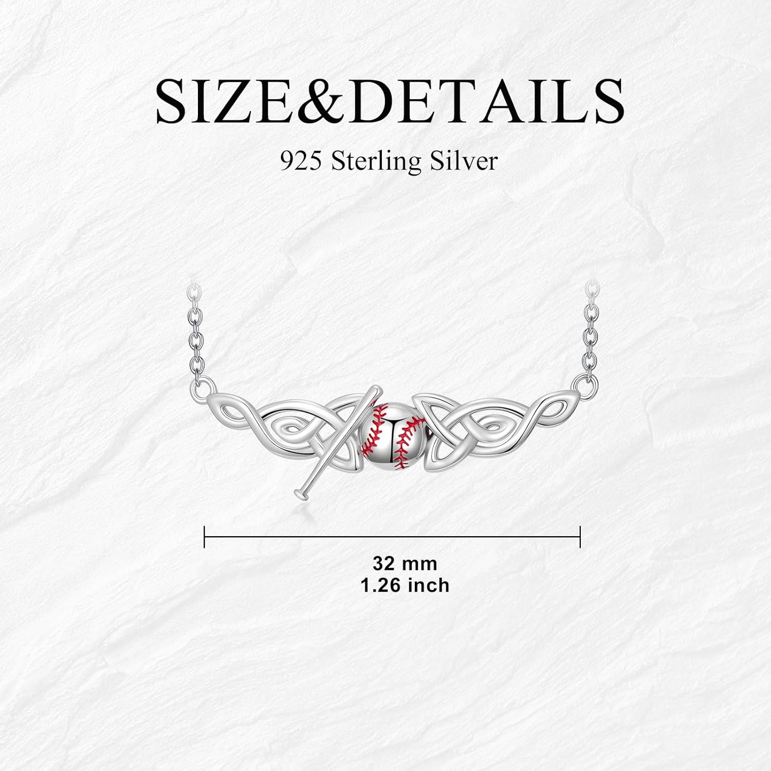925 Sterling Silver Baseball Necklace - Baseball Pendant Necklace Baseballs Jewelry for Sport Lovers
