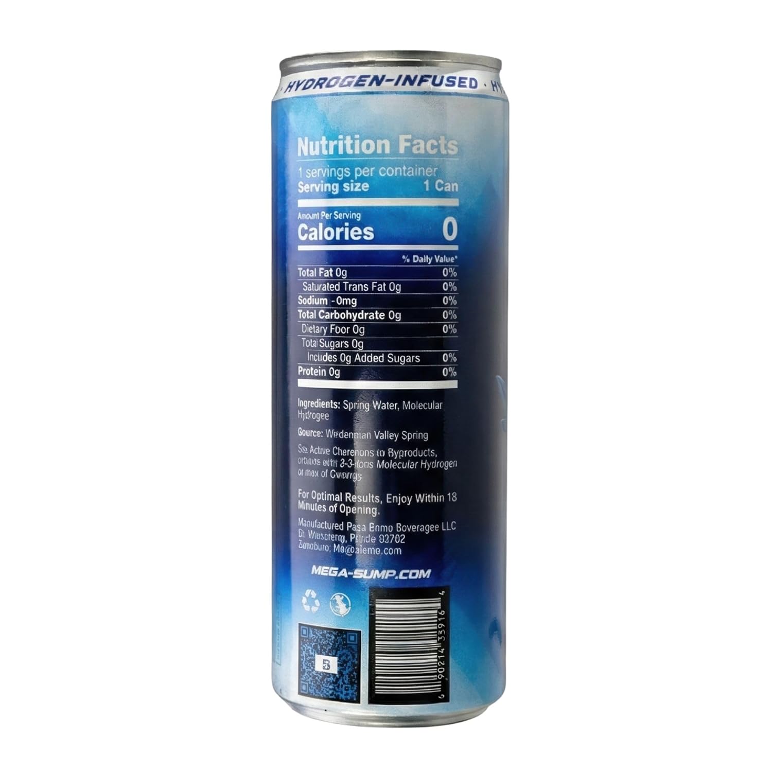 Mega Bump Pure Snow Hydrogen Rich Spring Water (12 Fl Oz (Pack of 12), Unflavored)