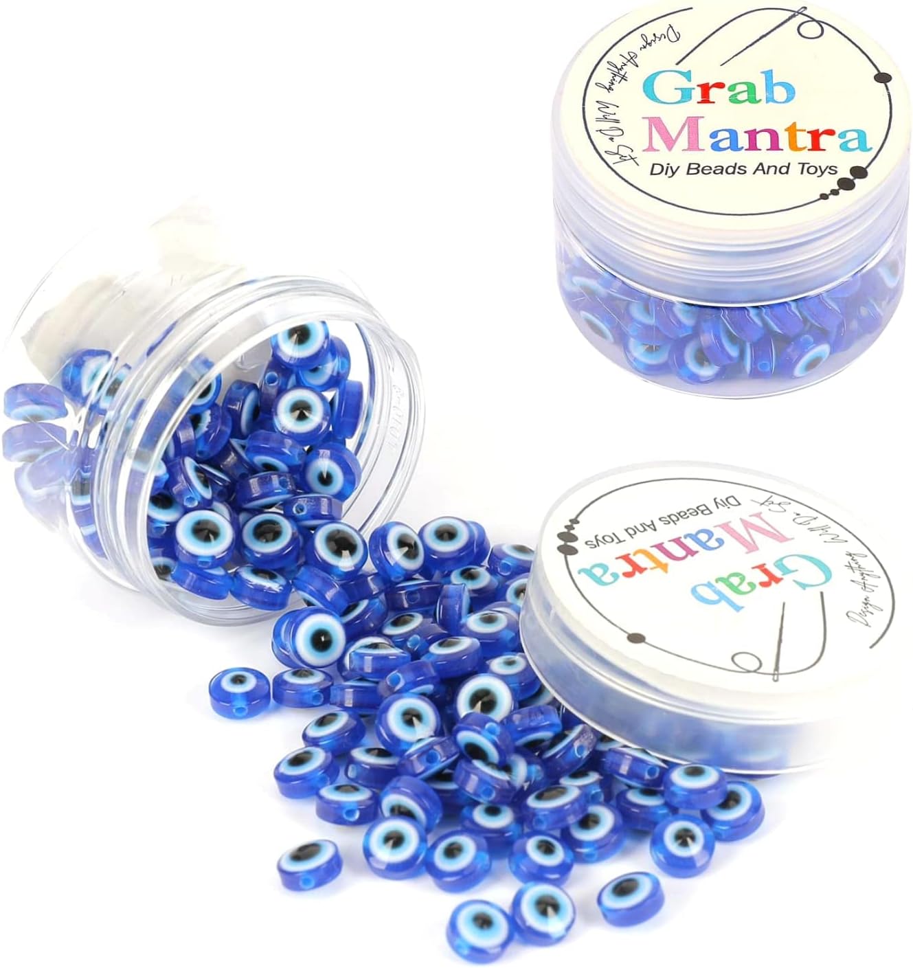 Resin Evil Eyes Beads Round Flatback Evil Eyes Cabochon Embellishments For Diy Craft Jewelry Making Supplies Clay Findings 6Mm(Evil Eye)