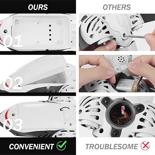 Miniatura 3 de JELLY PLAY Juguetes de piscina de tiburón con control remoto para niños de 8 a 12 años barco de control remoto impermeable de 24 GHz tiburón de