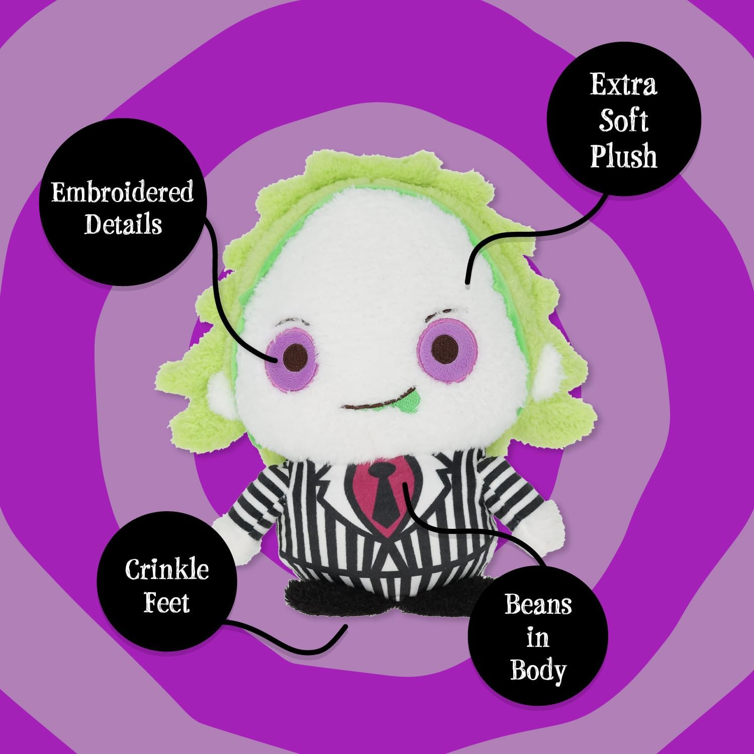 Warner Bros. Beetlejuice Cuteeze Extra Soft Plush Stuffed Animal Toy for Baby and Toddler Boys and Girls – 12 Inch Size