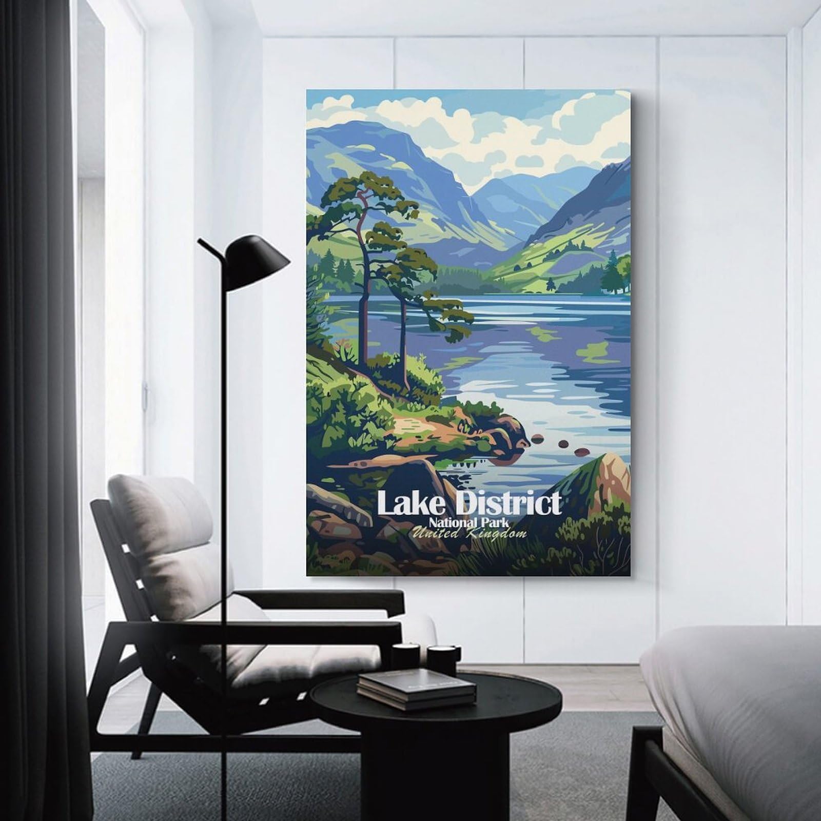 Junmoney Lake District National Park Canvas Wall Picture 20x30inch(50x75cm), for Contemporary Homes, Apartments Or Offices, Wall Decor with Flexible Room Appeal
