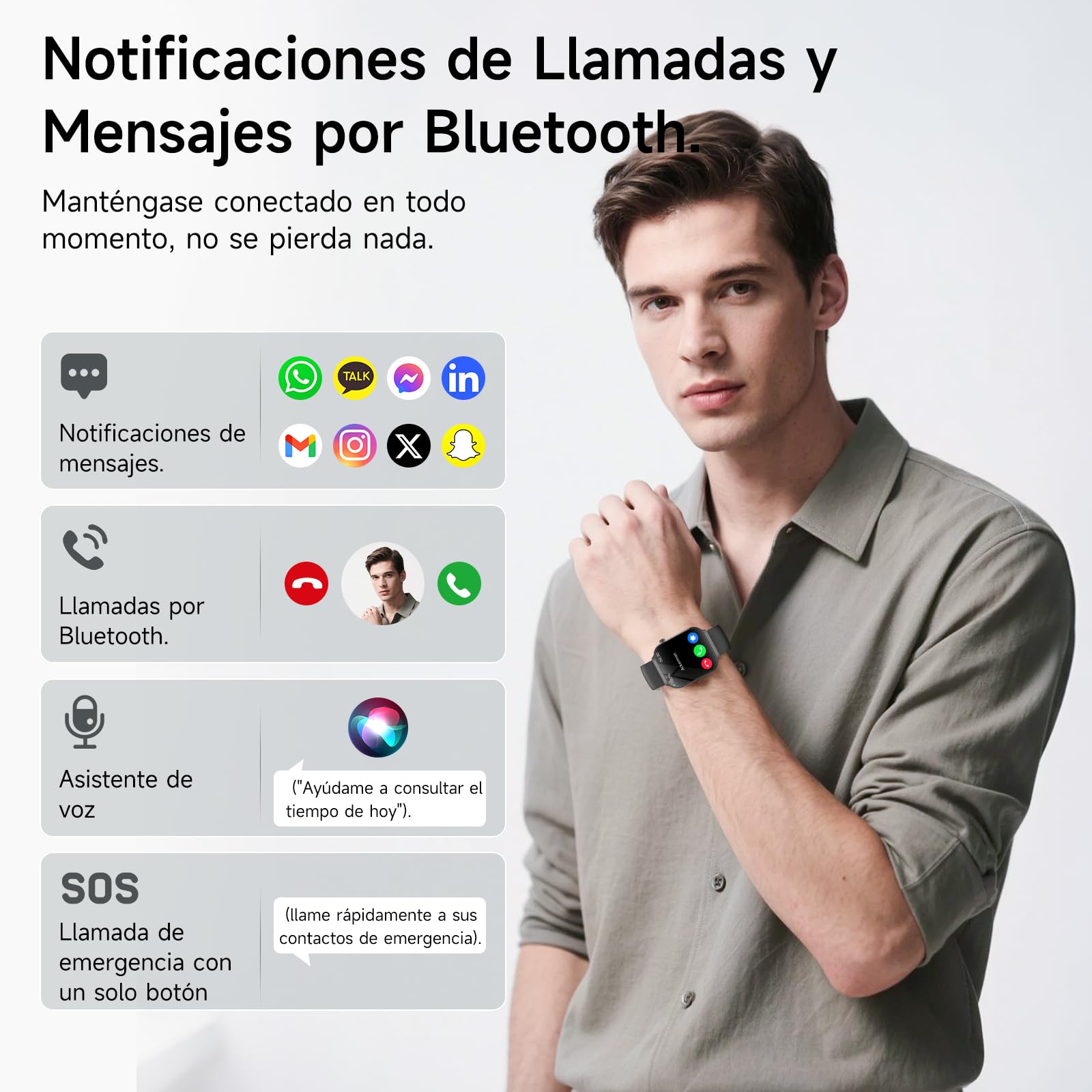 2026 ECG+HRV Reloj Inteligente Hombre con BMI/Microchequeo | 2.2'' Pantalla Curva 3D Ultragrande Smartwatch con 24H Tension Arterial, Pulsómetro, Temperatura Corporal, Sueño, iOS Android