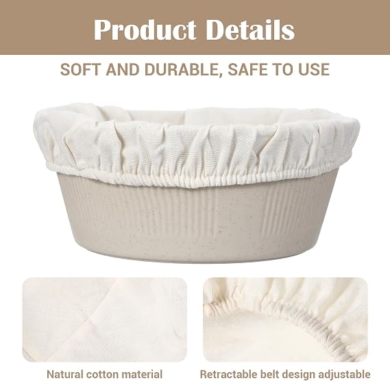 4PCS Round Bread Proofing Basket Cloth Liner,2 Size about 10&4 in