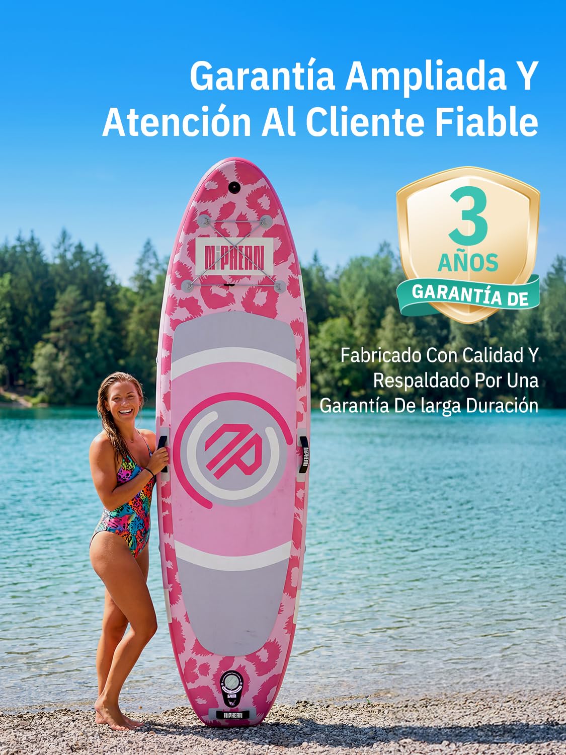 Niphean Tabla Paddle Surf Hinchable con Asiento (Ultraligero) Sup para Mujeres Aleta StabilTrac™ con +30% De Estabilidad, Superficie Antideslizante, Ideal para Yoga Y Apto para Mascotas