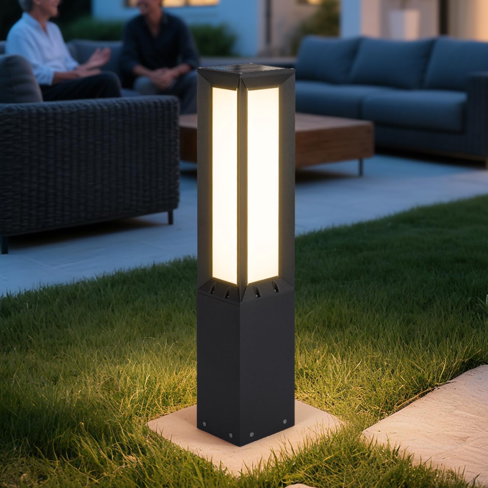 Solar Pathway Lights Outdoor 31 5 Solar Bollard Light Outdoor IP65 Waterproof Landscape Path Lights 3000K LED Driveway
