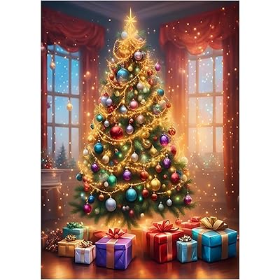 himsyuden ダイヤモンド絵画 クリスマス飾り くま クリスマスツリー 5Dダイヤモンド キット カラーストーン 塗装 ビーズ 刺繍キット クロスステッチ …