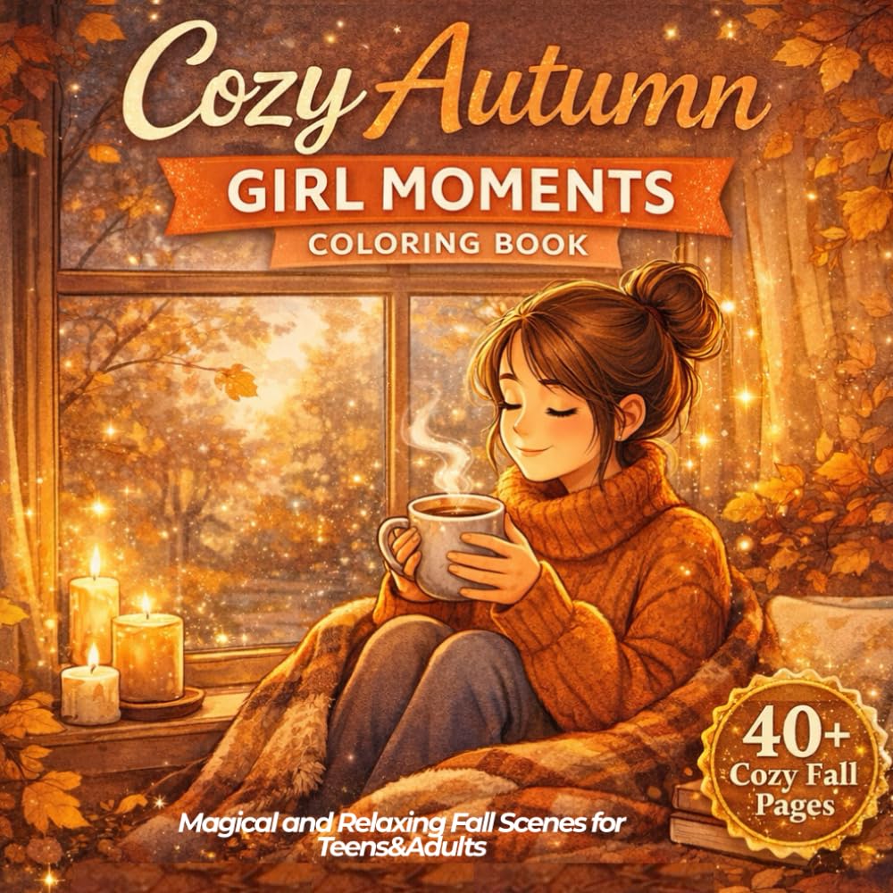 Cozy Autumn Girl Moments Coloring Book: Magical and Relaxing Fall Scenes for Teens&Adults