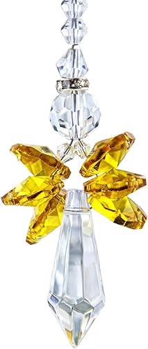 Atrapasoles de cristal de ángel guardián arcoíris como decoración del hogar, el automóvil, la decoración del porche y colgar adorno de cristal