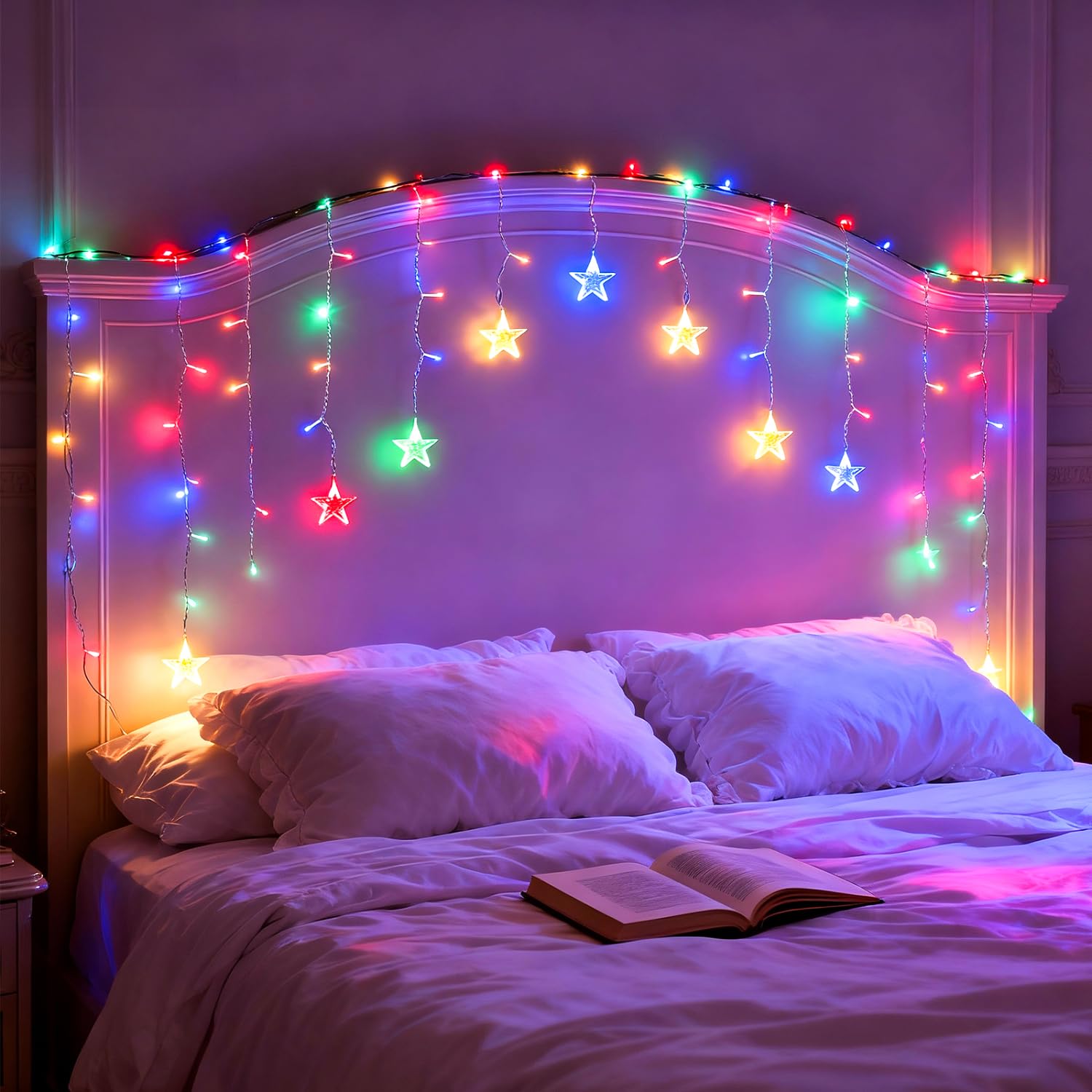Aigostar 3x3 M LED-Weihnachtsvorhanglichter, 300 LEDs, RGB Mit Fernbedienung & Timer – Für Drinnen & Draußen