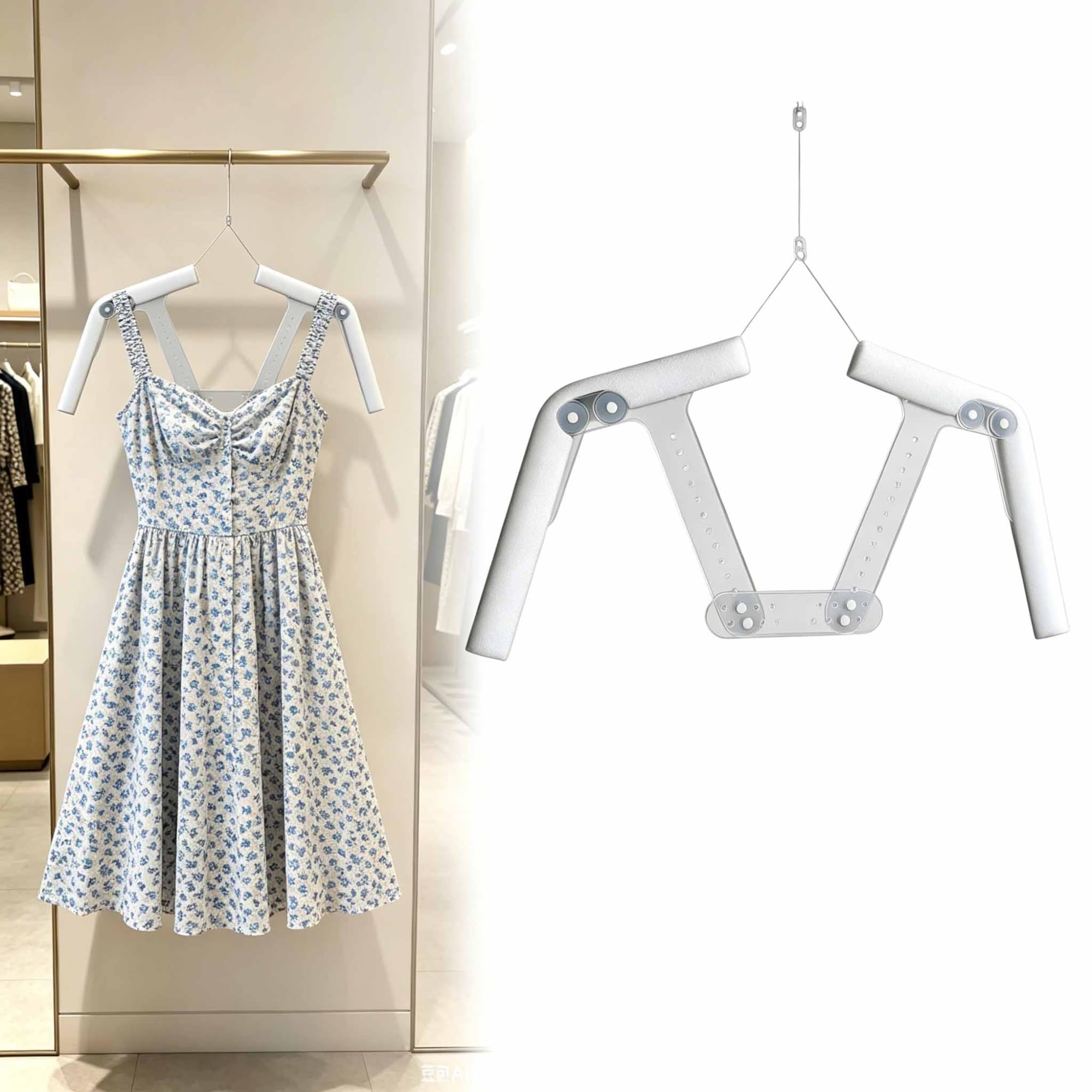 Mannequin Form Invisible Hange, Adjustable Mannequins Clothing Display, Non-Slip Clothes Rack, Fashionable Dress Form to Hang Coat Jackets Sweater Tops(1PCS)