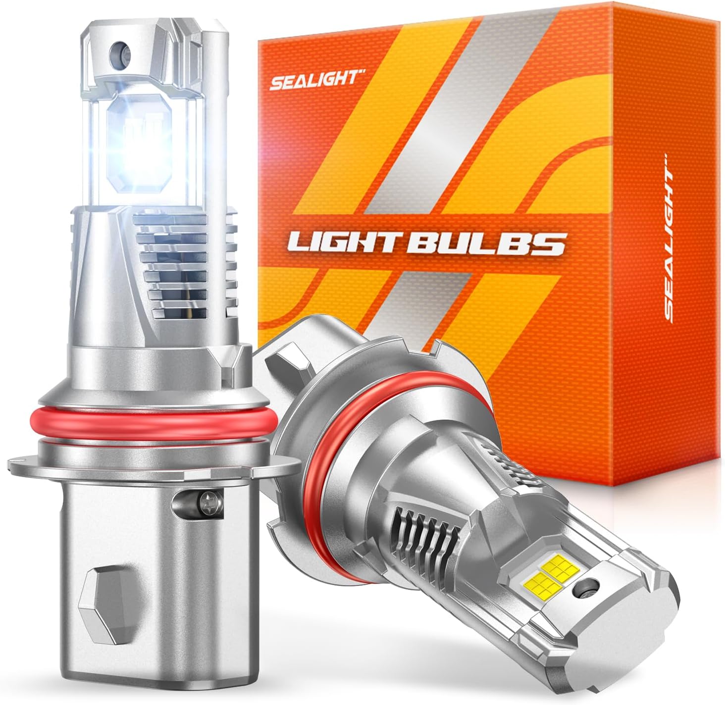 SEALIGHT HB4/9006 LED Light Fog Bulb, 8X Super Brighter than Halogen, 6500k White IP68 Waterproof with Cooling Fan, Quick Install Plug and Play, Pack of 2