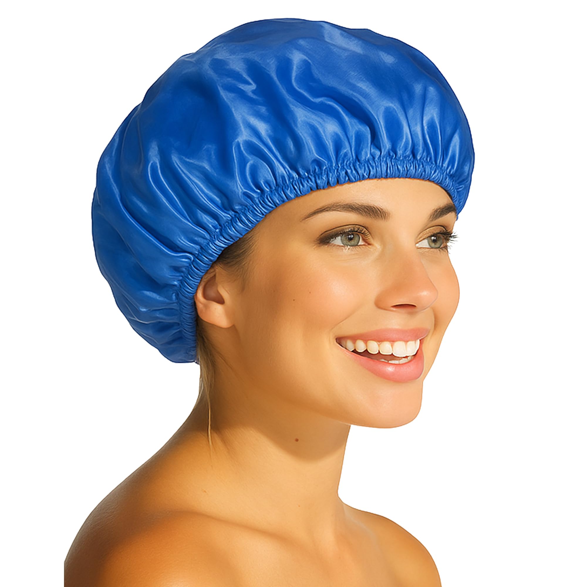 Zenittree Reusable Shower Cap (Set of 1) for Men & Women | Eco-Friendly Bath Cap for Home, Hotel, Spa, Salon & Bathroom | Lightweight, Comfortable & Daily Uses Shower Caps (Blue)-image-24