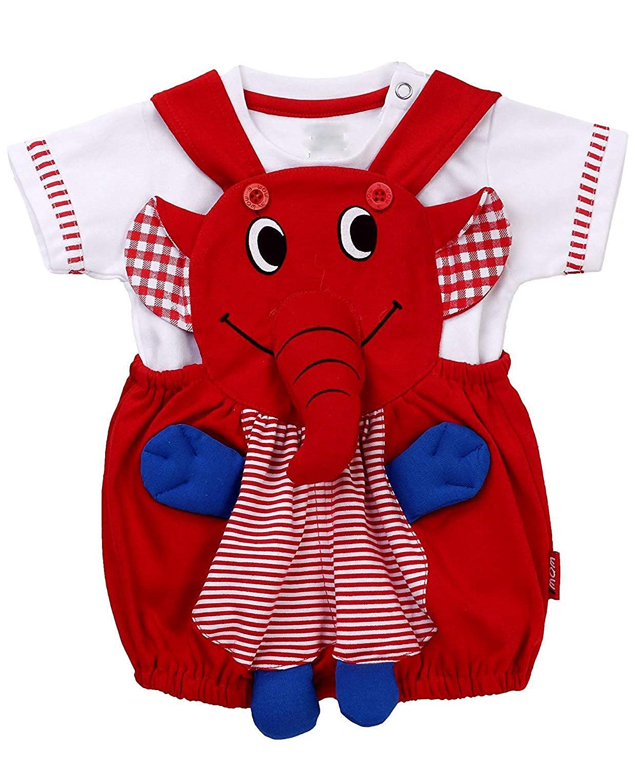 Bold N Elegant Soft Plush Elephant Ganesha Face Attached Cute Cartoon  Bibshorts Dungaree Baby Boy Girl Clothing Tshirt Shorts for Little Kids