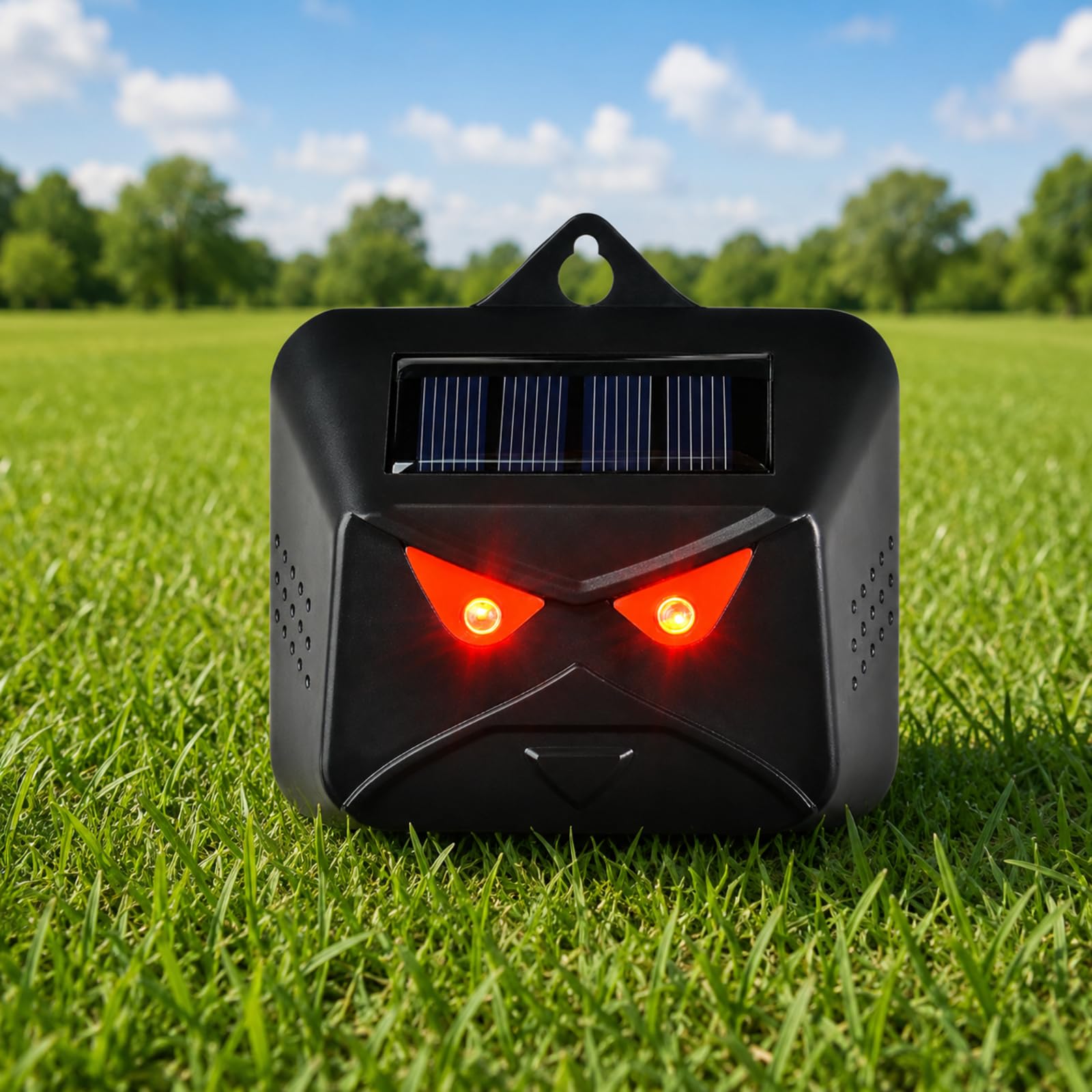 Solar Powered Animal deterrent with Red Flashing Lights, Waterproof