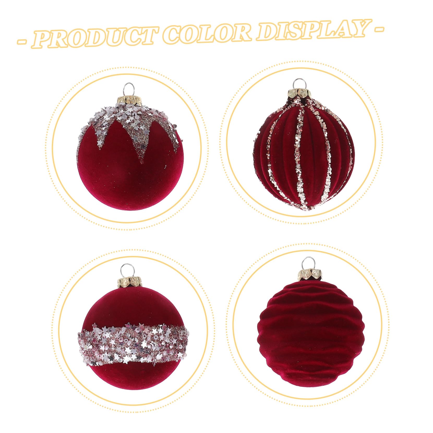16 Piezas Bolas de Navidad Bolas Inastillables con Acabado Aterciopelado Rojo para Decoración Colgante Árbol Festivo Hogar
