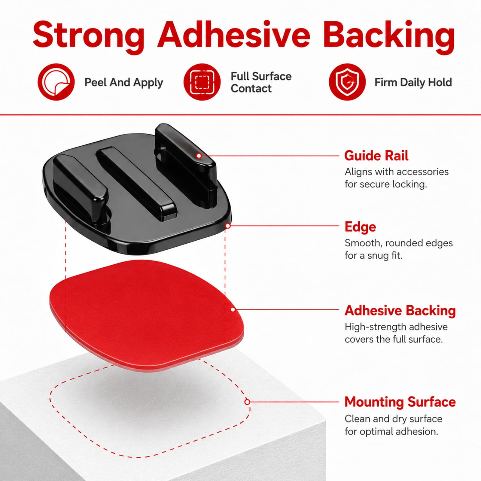 6 Stück Klebehalterung, Klebepads 3M VHB Selbstklebende Halterungen Action Kamera Gebogene Flache Montagepads Helm Fahrrad Motorrad Auto Surfboard Ski Snowboard Hero 13 12 11 10 9 8