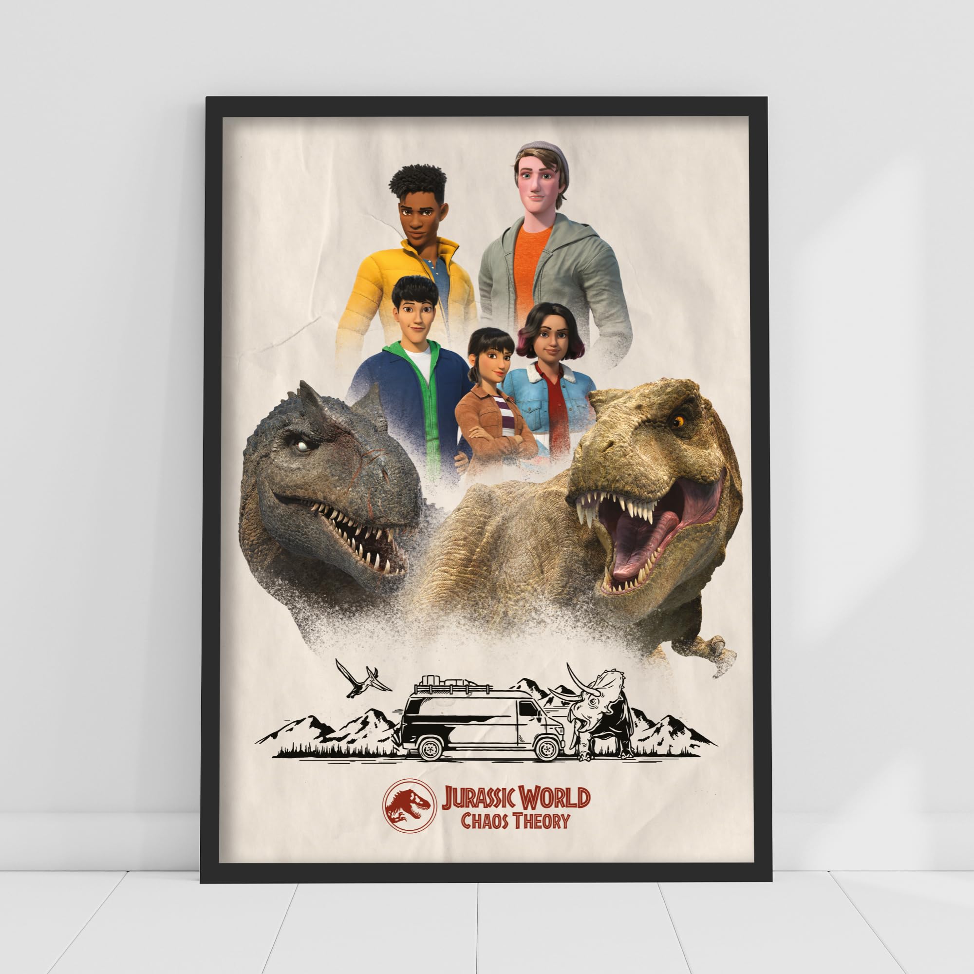 Jurassic Chaos Theory Print - Group Collage Wall Art (21cm x 29.7cm - A4)