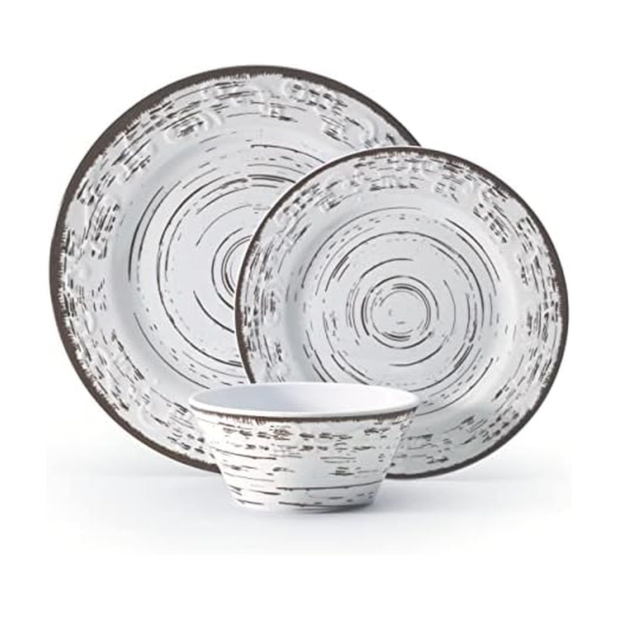 Pfaltzgraff Trellis 12 Piece Outdoor Melamine Dinnerware Set, Mulitcolored, Service for 4