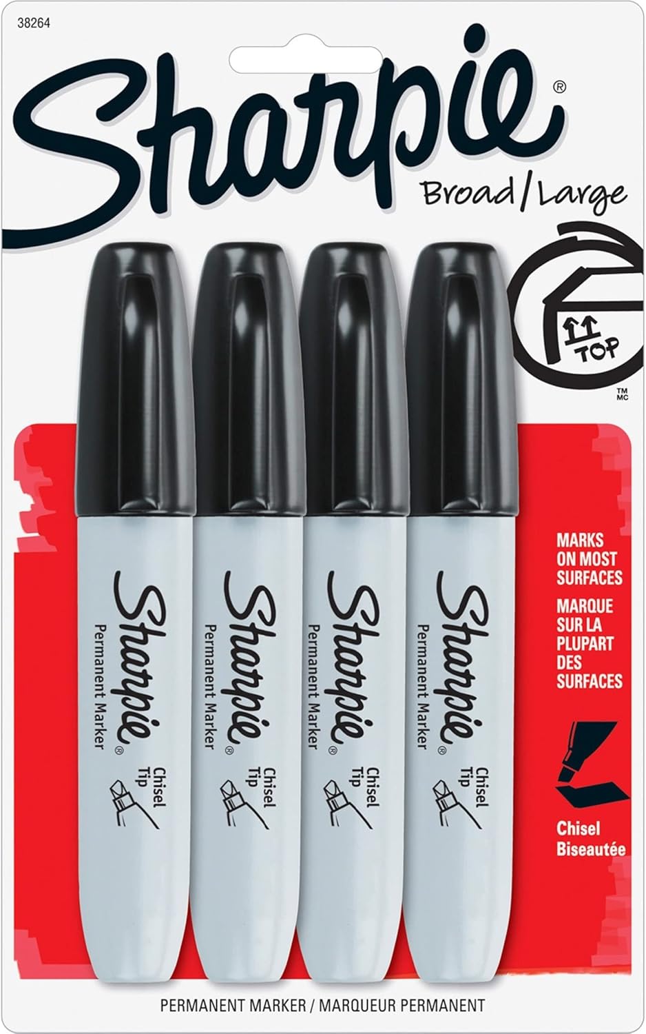 Sharpie Permanent Markers Chisel Tip Black 4 Count - $4.44