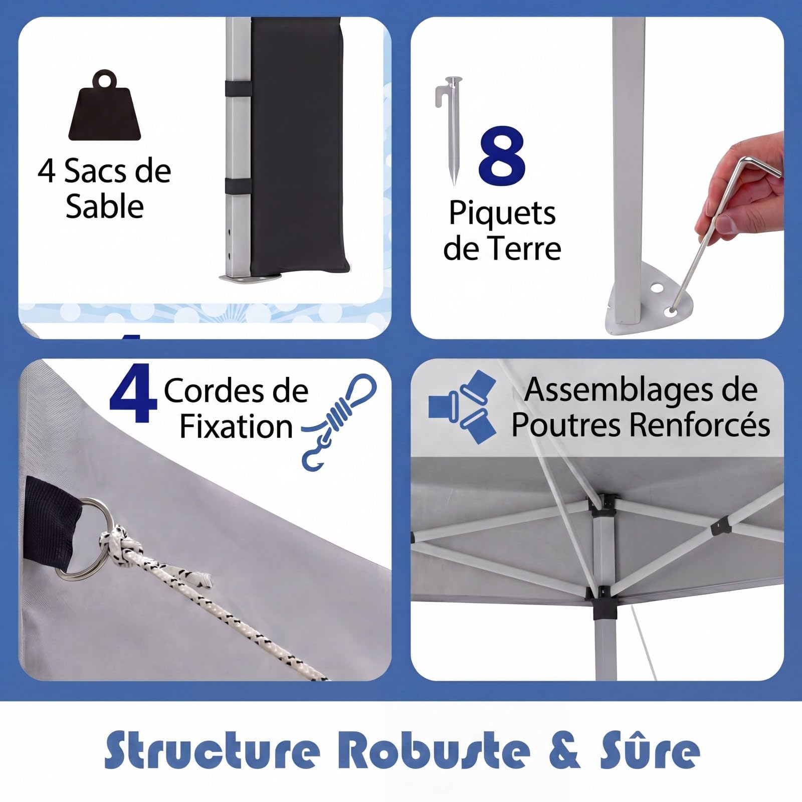 GOPLUS Tonnelle Pliante 3 x 3 M, Barnum Pliant 3x3 M Pop-up, Structure en Métal Robuste, Hauteur Réglable 250/260/270 CM pour Pique-Niques Mariage (Blanc,3x3M)