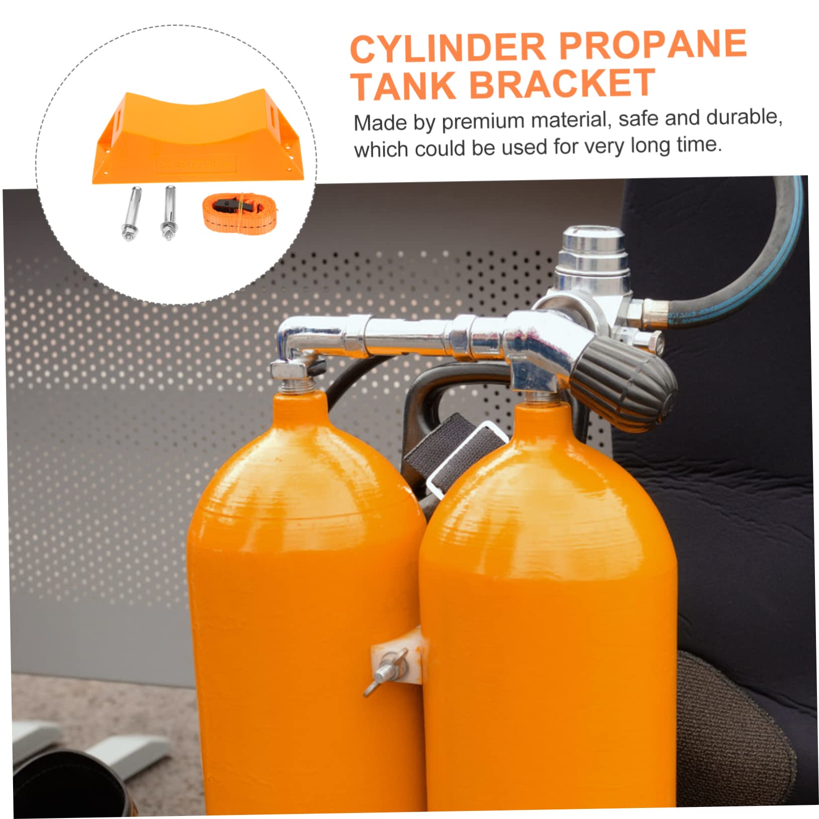 Zerodeko Supporto Per Bombola Di Propano 40l a Parete Con Cinghia Di Sicurezza, Struttura in Abs e Pp Resistente, Facile Da Installare Per Bombole Di Gas e Serbatoi Industriali