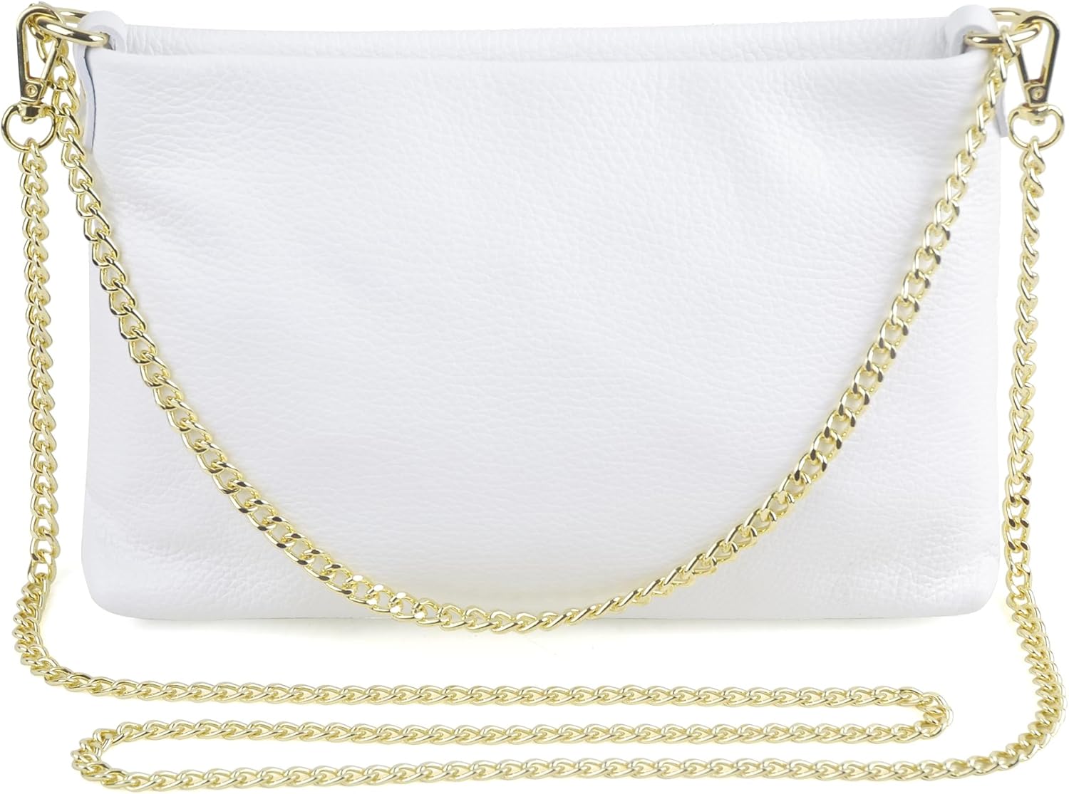 Dasein Italian Genuine Leather Handbag for Women Clutch Evening Bag Gold Chain Strap Shoulder Bag Crossbody Purse