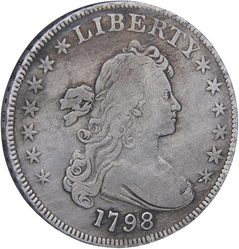 Miniatura 7 de Moneda de dólar de la libertad 1795 1796 1797 1798 - Moneda antigua chapada en plata, réplica coleccionable para coleccionistas de monedas,