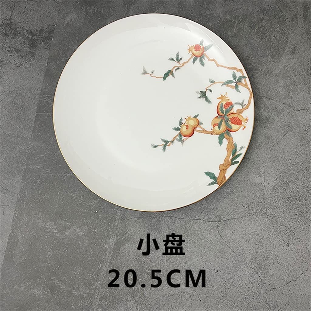 Juego de vajilla variada, Plato de Cena de Porcelana China, Plato Redondo de Restaurante, Cuenco, Plato, Mantel Individual, Juego Completo Combinado (Talla única)