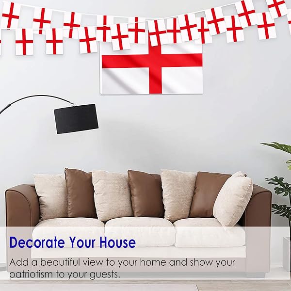 AhfuLife 1pcs England St Georges Flag for St. George's Day Decorations, 5ft x 3ft Large Flags Double Side with Brass Eyelets for Rugby Football World Cup Six Nations Garden Street Party Decor - 5