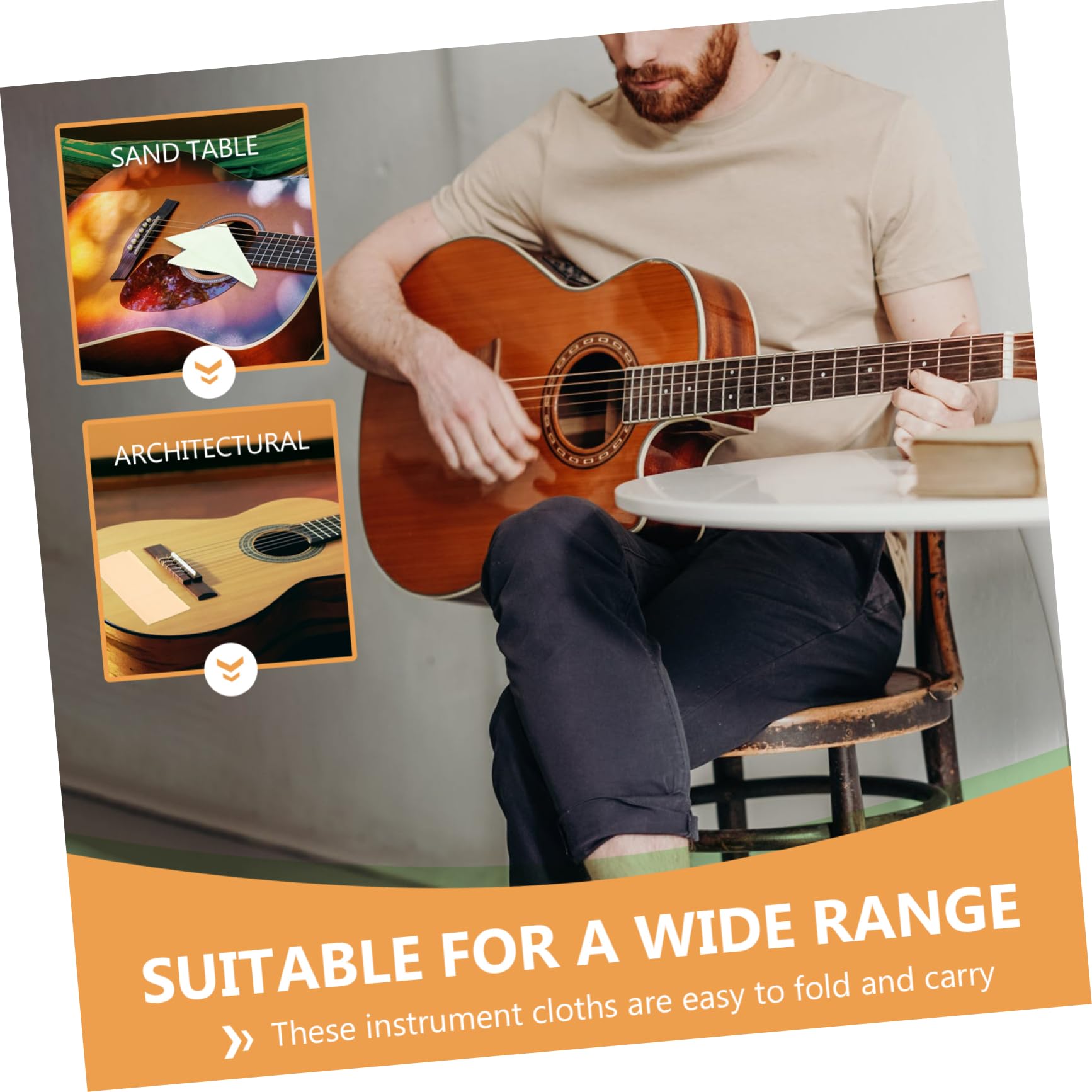 Kisangel 5pcs Guitar Polishing Soft Violin Cleaning Cloth for Ukulele Piano Musical Instruments Dust- Reusable Washable Random