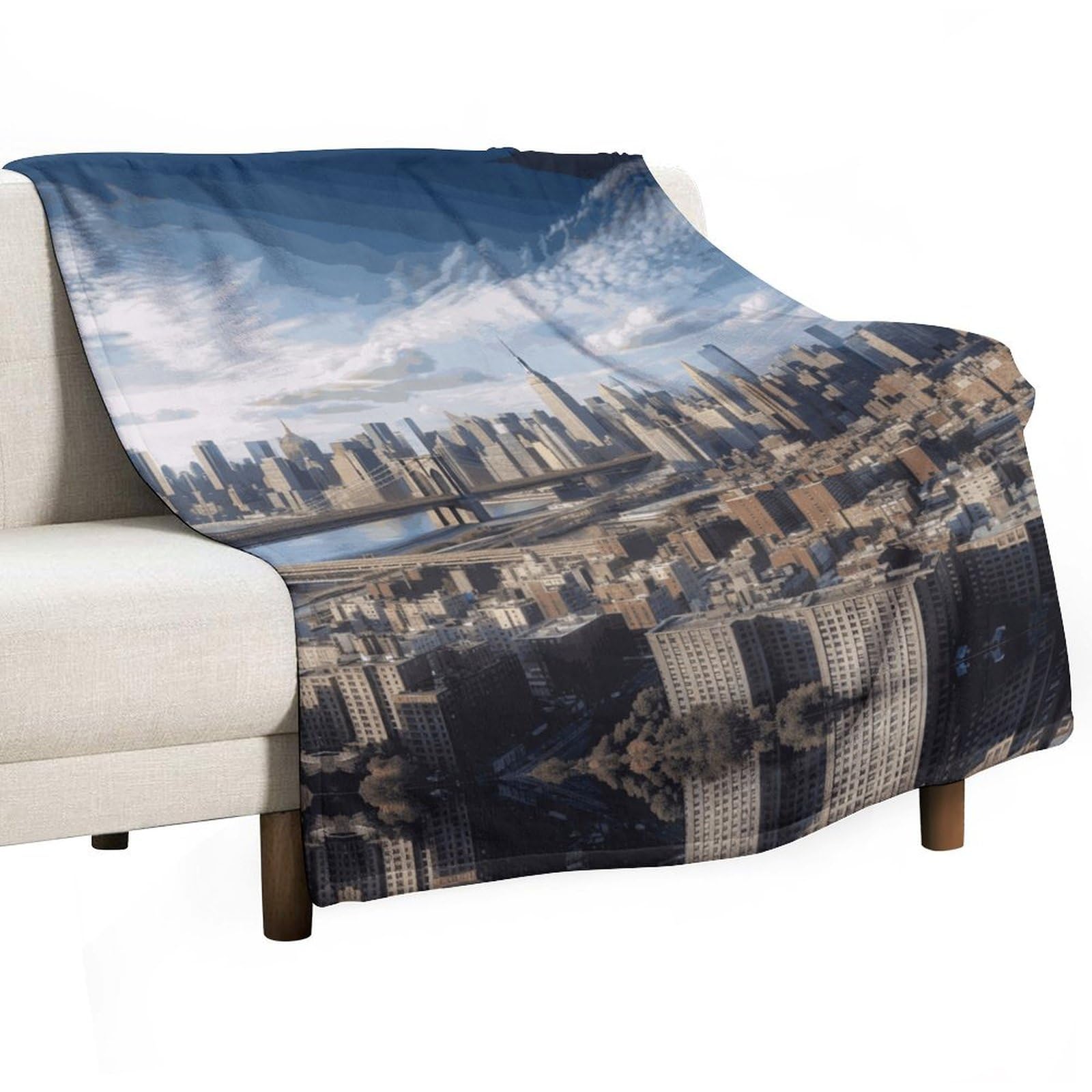 Plaid lit New York polaire pour vos soirées cocooning et moments de détente au salon