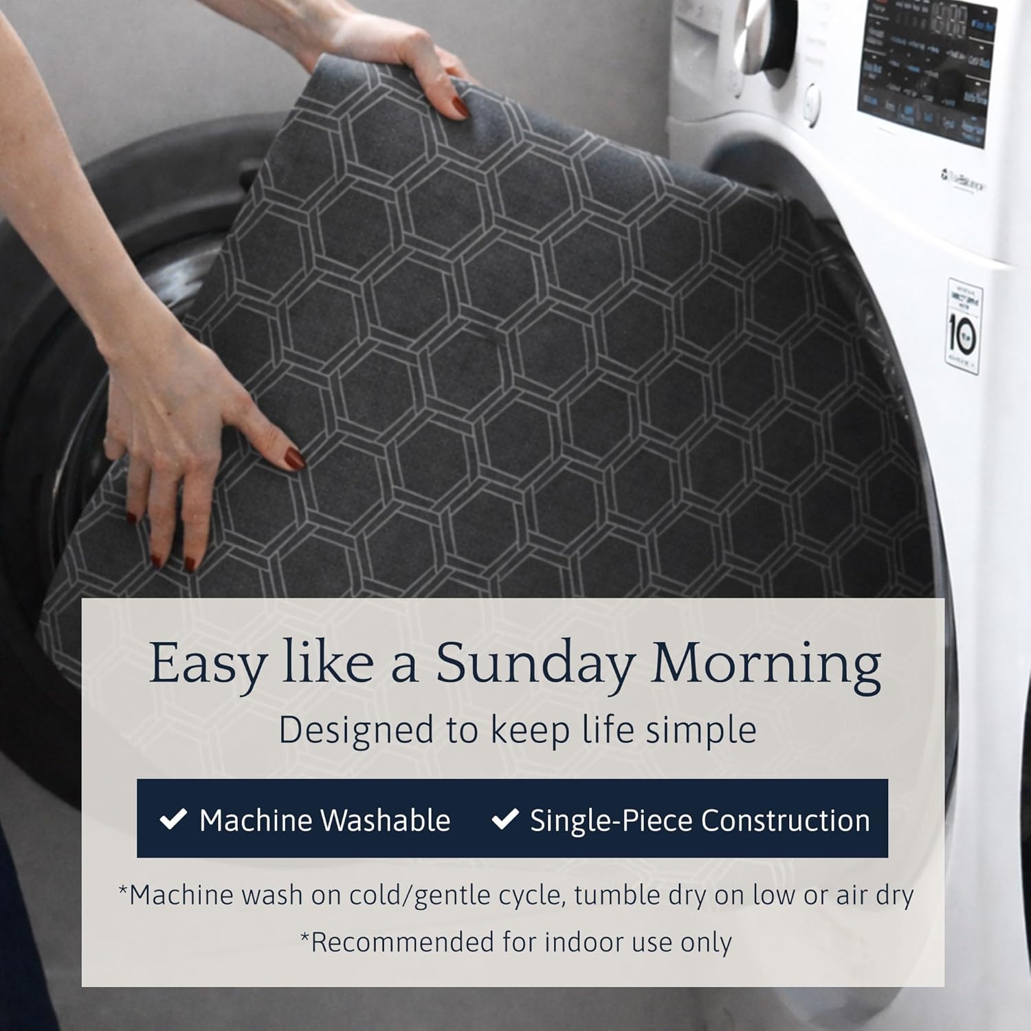 Matterly Un-Rug Honeycomb Area Rug, Ultra-Thin Absorbent Washable Rugs with Non Slip Rubber Backing, Durable Entryway Rug for Bathroom Kitchen Living Room Bedroom, Made in USA, 23"x35" Urbane Bronze