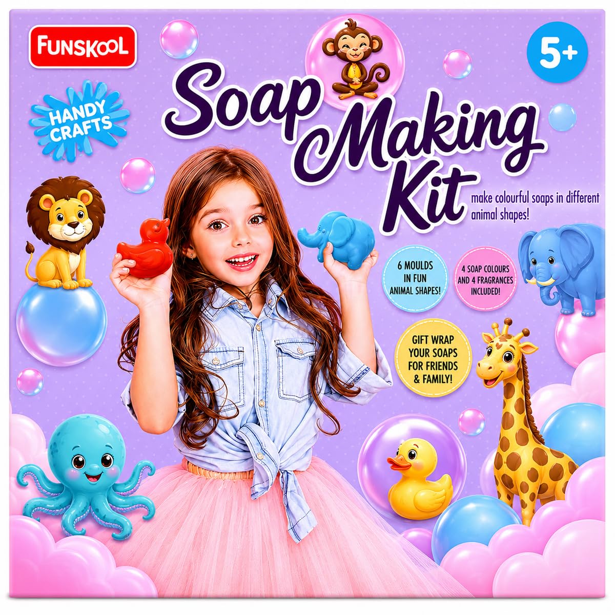 Handycrafts Funskool Soap Making Kit, 6 Different Shapes, DIY Kit, Art and Craft Set for Kids, Learning, Fun & Engaging Activity for Childrens, Multicolour, Gift Set for Kids, Age 5+ Years-image-7