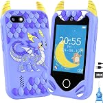 Téléphone intelligent pour les enfants Cadeaux pour filles - Cadeau d'anniversaire de Noël pour tout-petit 3 4 5 6 An Old, Jouet de téléphone cellulaire pour enfants avec écran tactile, double appareil photo, apprentissage, lecteur de musique, jeux avec 32 GB Carte