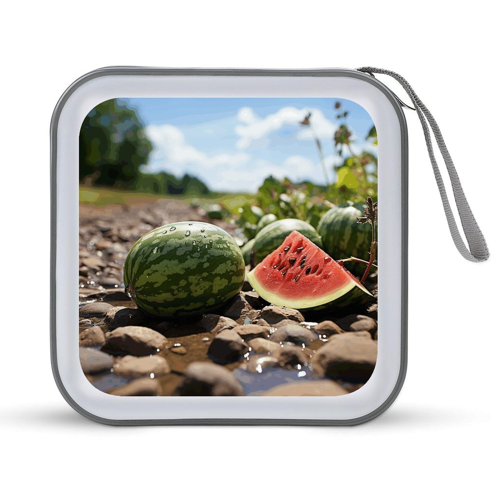 VstaDank Watermelon on the Ground 40 Capacity DVD Protective Case Storage Organizer for Brochure, Portable Album, Disc Portfolio for Car, CD and CD or CD