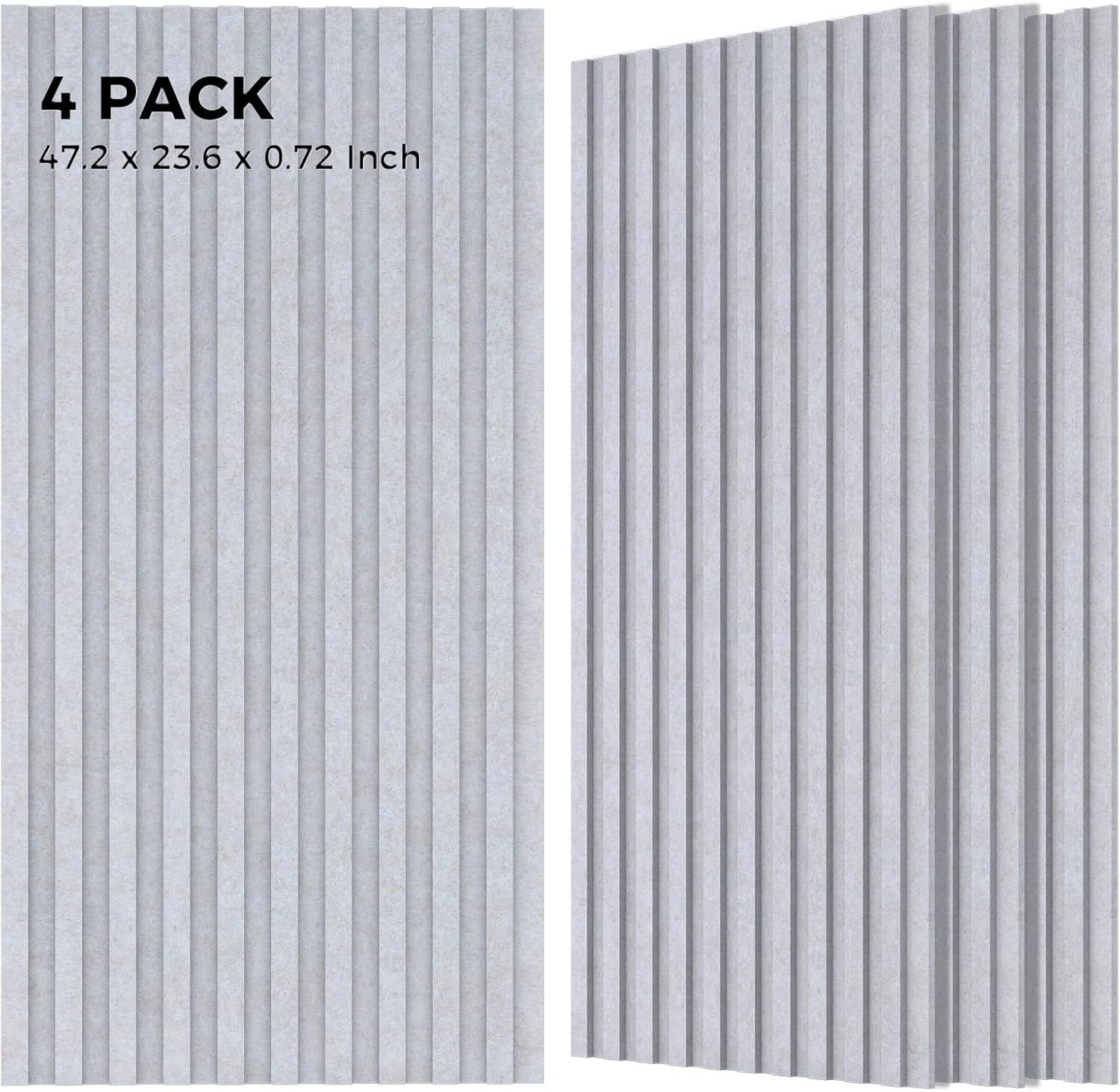 Large Bilayer Acoustic Panels,4 Pack Sound Absorbing Panels,47.2” x 23.6”x 0.72” Sound Proof Panels for Walls,High-Density Acoustic Wall Panels,Decorative Sound Panels,Light Camel