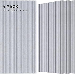 Large Bilayer Acoustic Panels,4 Pack Sound Absorbing Panels,47.2” x 23.6”x 0.72” Sound Proof Panels for Walls,High-Density Acoustic Wall Panels,Decorative Sound Panels,Light Camel