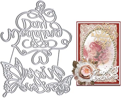 Troqueles de corte para el día de San Valentín para hacer tarjetas, palabras para el día de la boda, troqueles de mariposa, herramienta de plantilla disponible en Yaxa Costa Rica