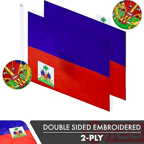 Miniatura 9 de G128 Bandera de México  4 x 6 pies  Serie Double ToughWeave de poliéster 210D bordado de doble cara  Bandera de país, diseño bordado,