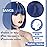 WERD Short Blue Bob Wig with Bangs,Straight Bob Blue Coraline Hair for Women, Dark Short Bangs Wig Synthetic Natural Looking for Party
