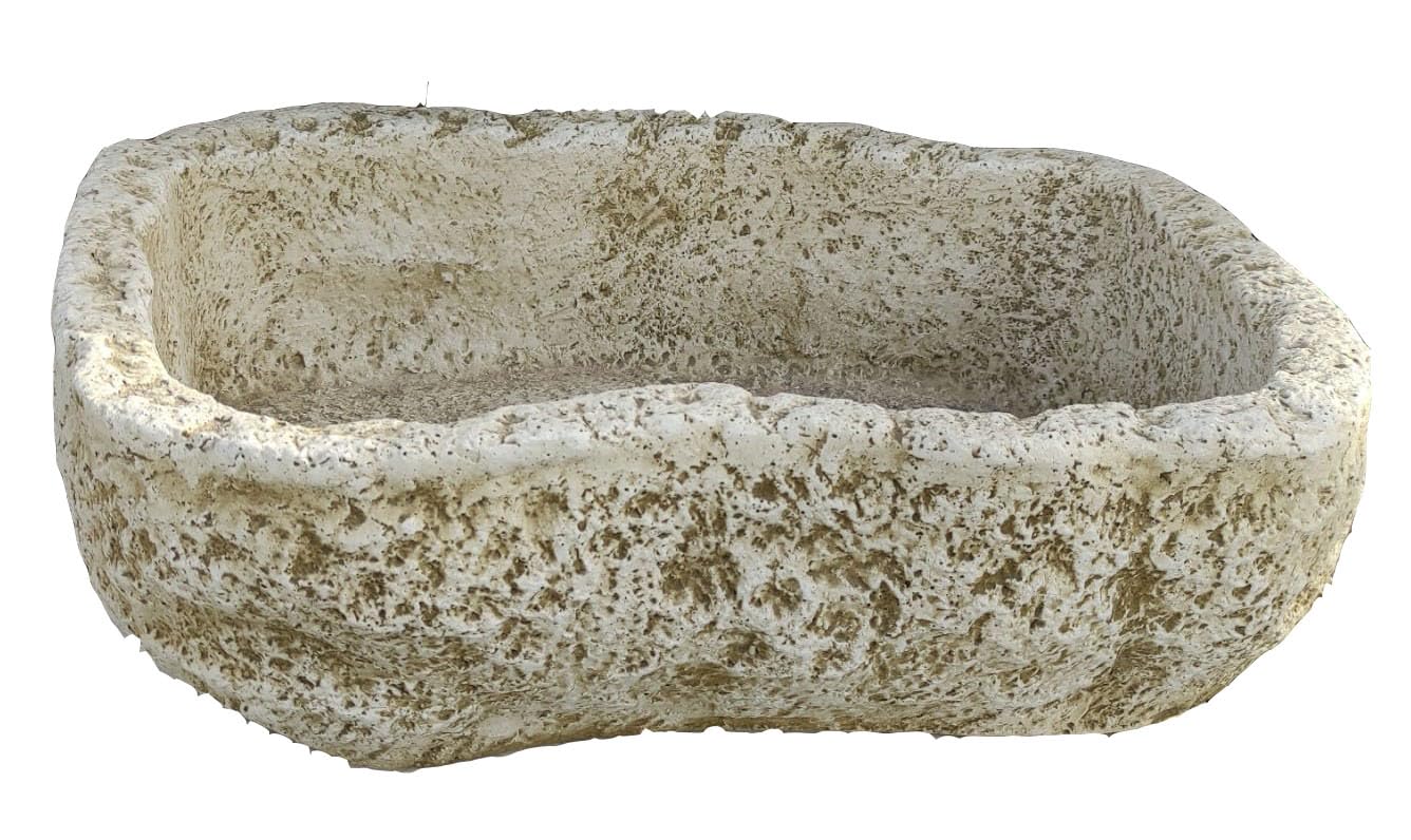 AnaParra Jardinera para Exterior, Pila Modelo Bebedero 70x50x20cm. Hormigón Piedra. Color: Verde. Peso: 42Kg. Capacidad: 31L