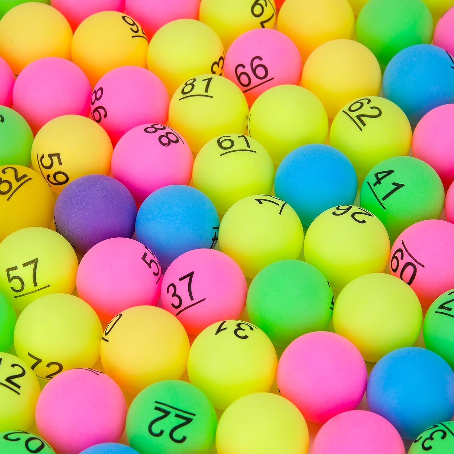 SelfTek 100Pcs Numbered Table Tennis Balls Beer PingPong 40mm Raffle Balls Lottery Balls Printed with Numbers for Party Games