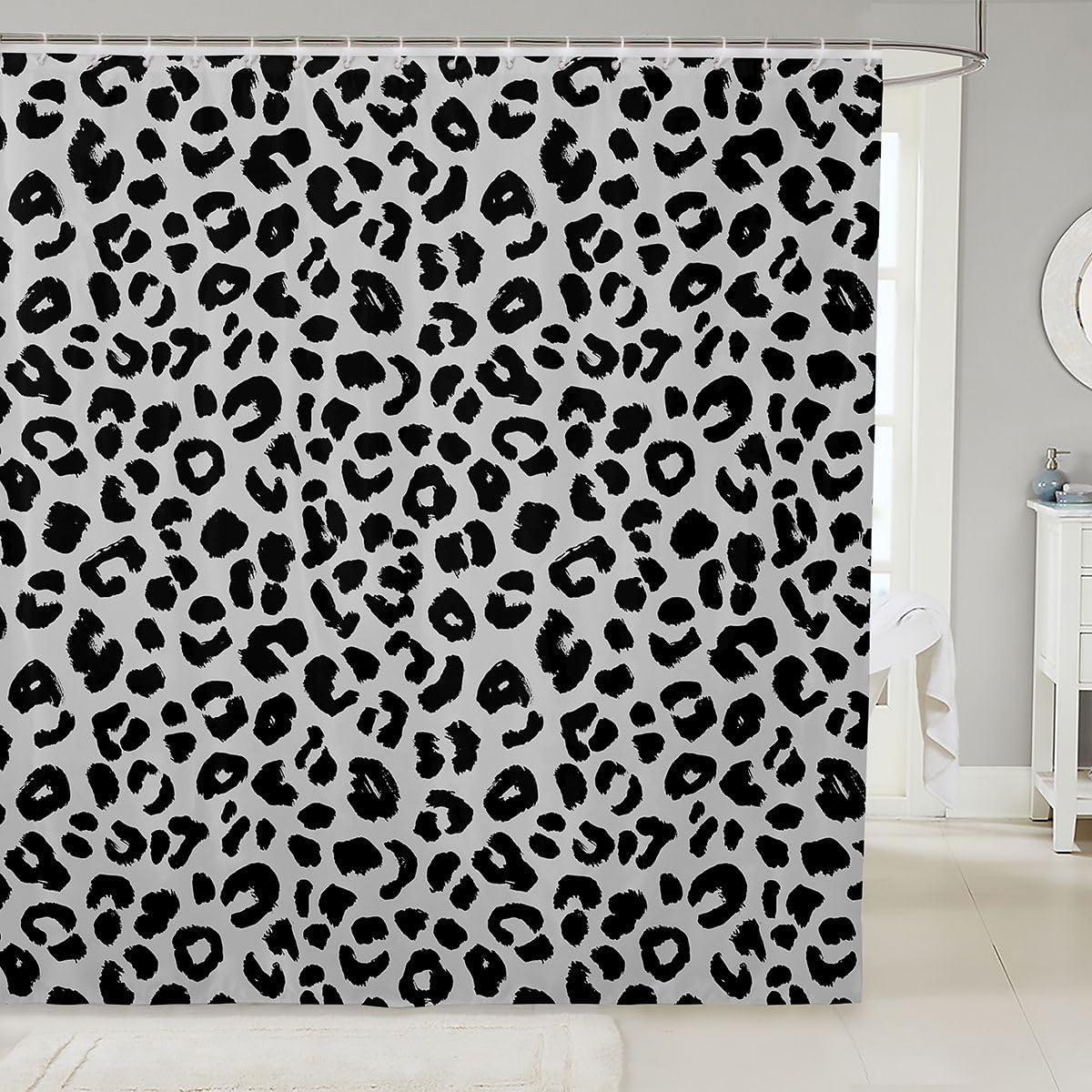 Feelyou Leopard Shower Curtains Cheetah Safari Bathroom Curtain for Kids Women Men Animal Print Bathroom Accessories Waterproof Polyester Fabric for Stalls Bathtubs 72"x78"
