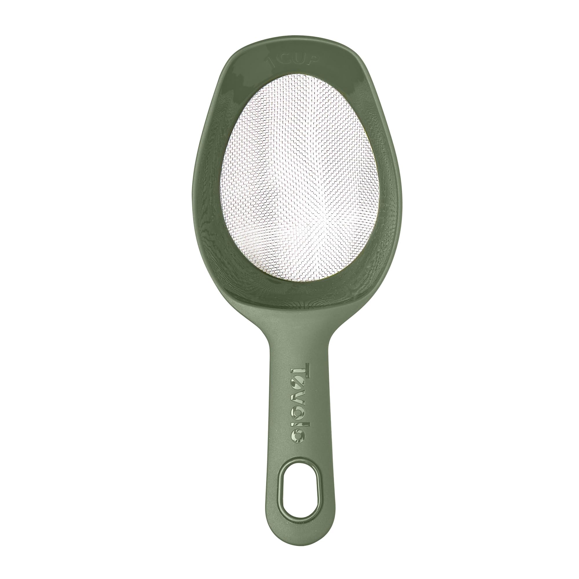 Tovolo Scoop & Sift, ergonomisches feinmaschiges Sieb Mehlsieb, einfache Schaufel 1 Messbecher, spülmaschinenfestes Backwerkzeug zum Staubwischen & Belüften Thymian