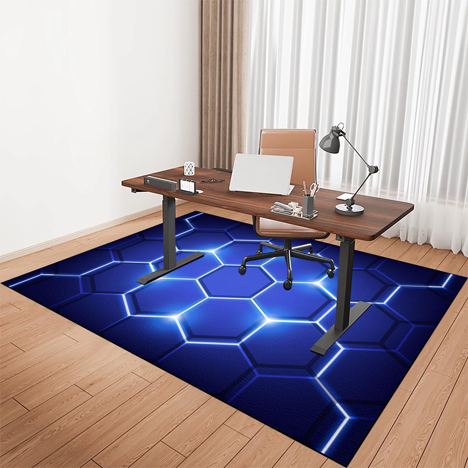 Robuuste gamingstoelmatten voor kantoor en hardhouten vloer, bureaustoelmat, tapijtbeschermer voor thuis en op kantoor, stoelmatten voor harde vloeren, vloermat voor bureaustoel, 100 x 140 cm