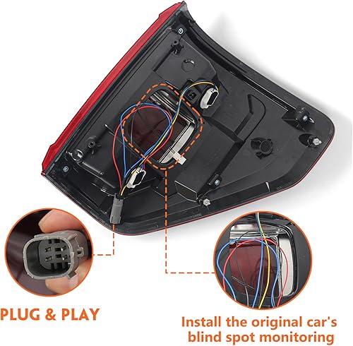Miniatura 3 de FIONE Conjunto de luz trasera compatible con Ford F150 F 150 2021 2022 2023 modelo halógeno con función de punto ciego izquierdo del lado del