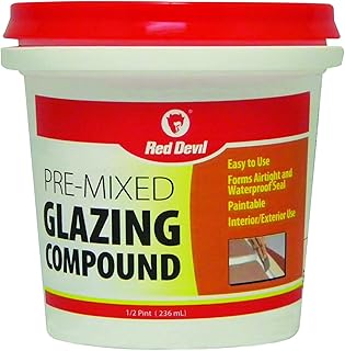 Red Devil 0662 Pre-Mixed Glazing Compound, 1/2 Pint