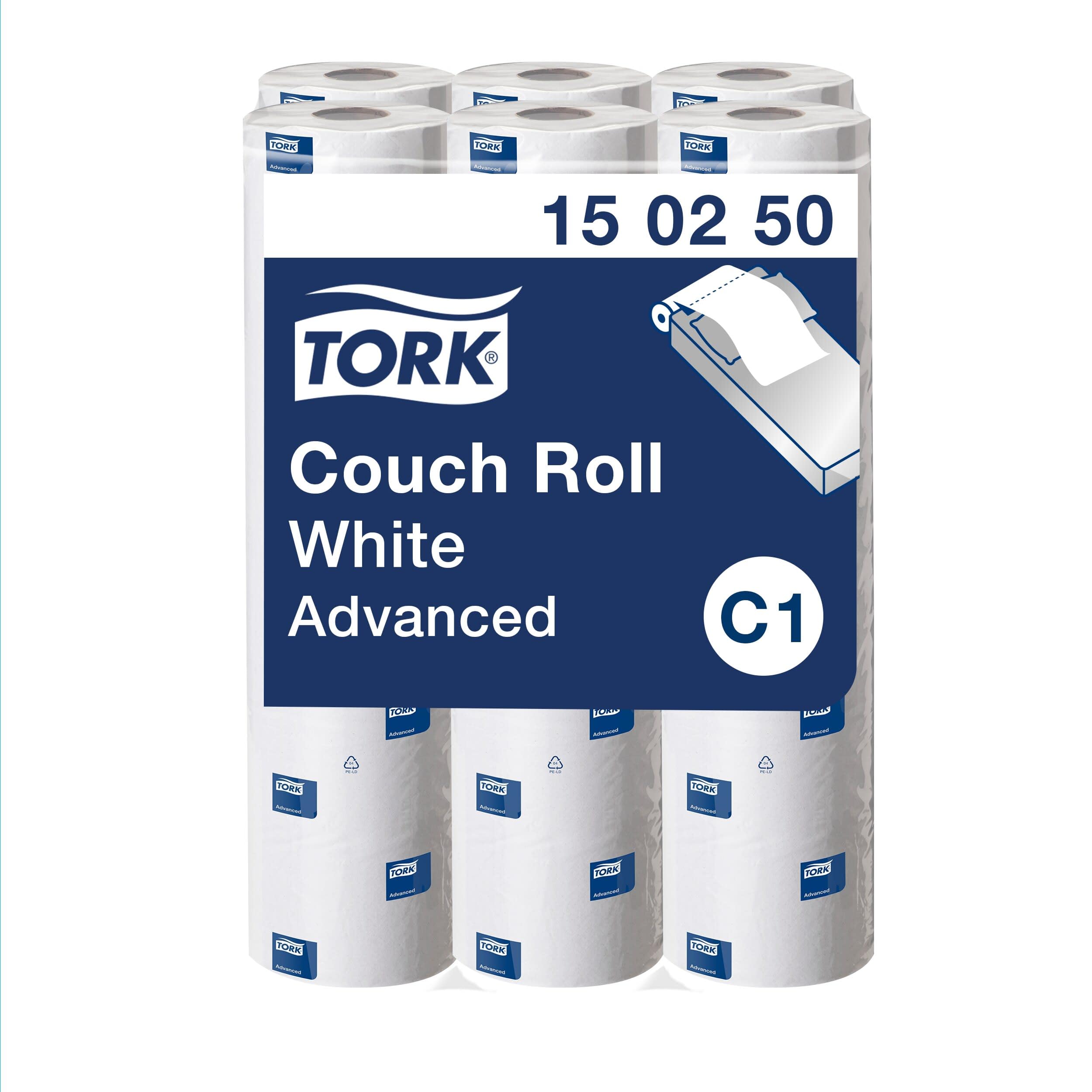 Tork Couch Roll Rolled White Paper Towel, 56.1 m x 480mm, 2-Ply, 165 Sheets